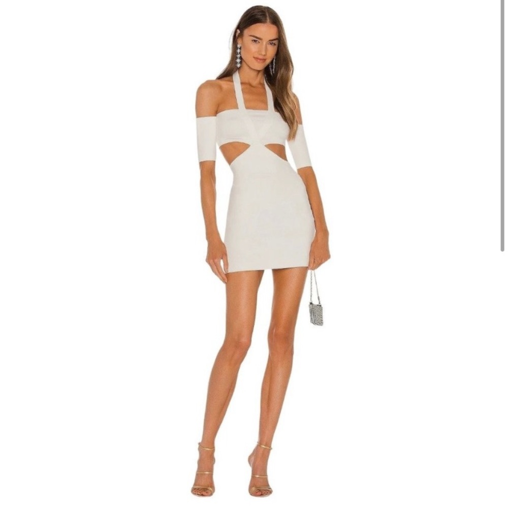 Michael Costello x Revolve white cut out dress